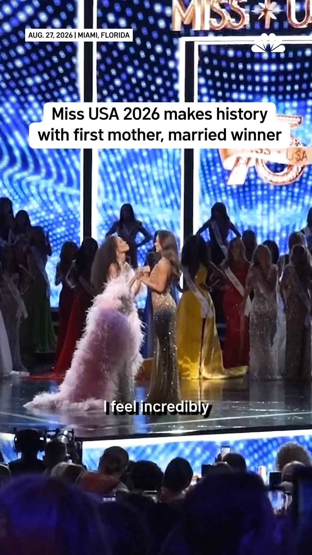 Virginia’s Justus Kelley won the 75th Miss USA pageant in Miami, becoming the first mother and first married contestant to wear the crown. She will now represent the U.S. at Miss Universe 2026 in Puerto Rico on Nov. 24. #missuniverse #missusa #miami #puertorico #pageant