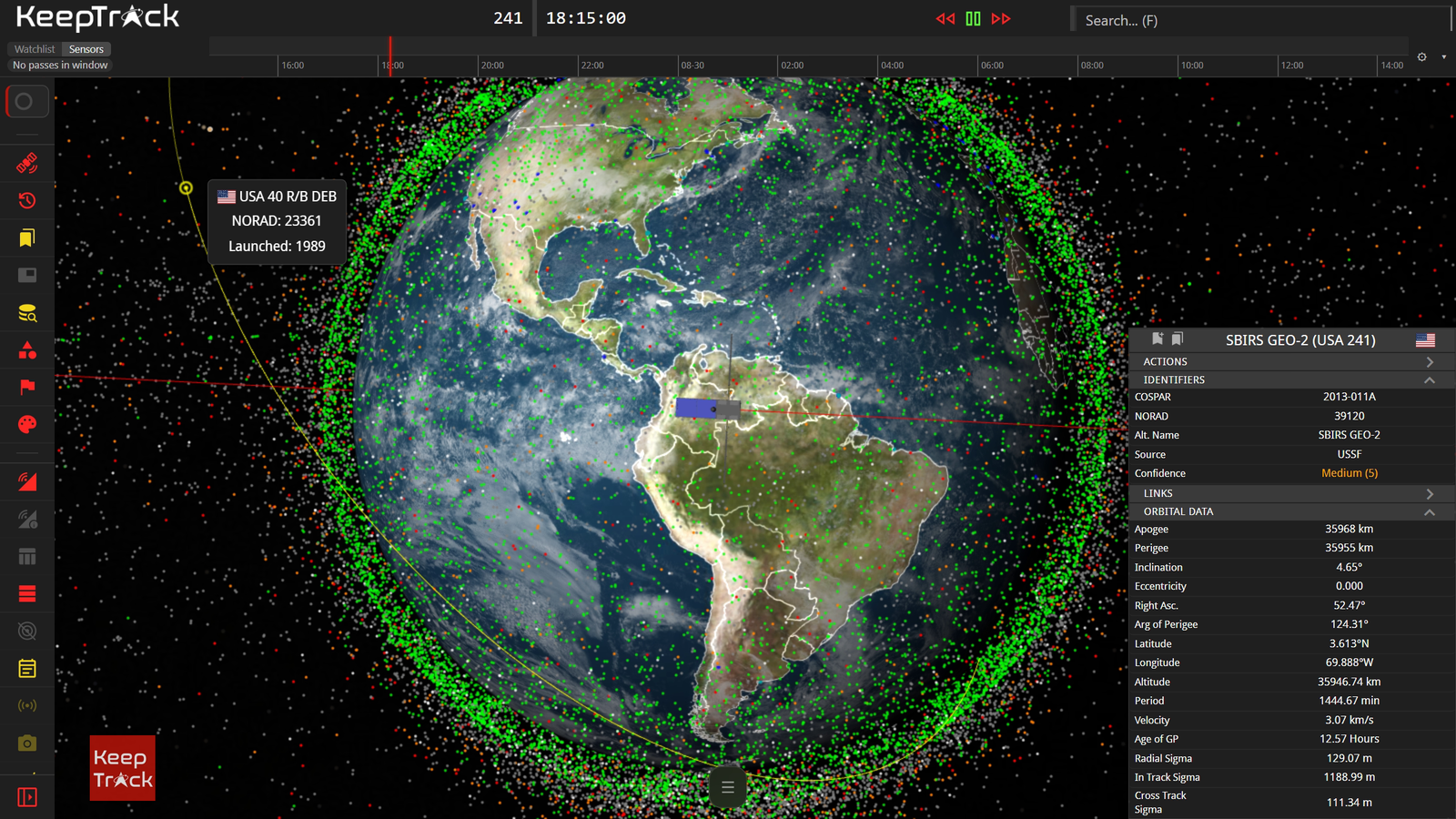 An automated KTOC notice for a potential departure detected 2026-08-27 19:31Z. SBIRS GEO-2 (USA 241) departed 49.8°W drifting west at 2.14°/day (19.0° net by end of leg).