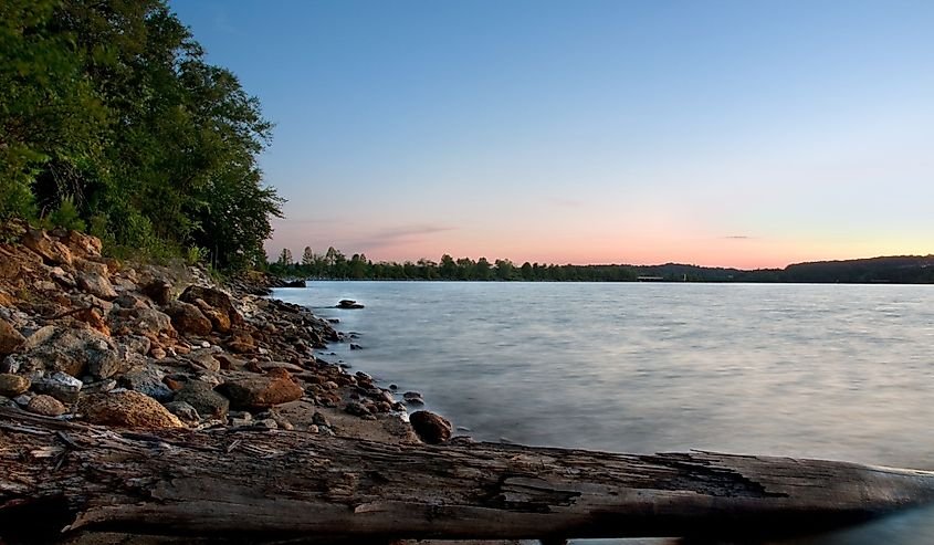 A rocky beach on Lake Hartwell