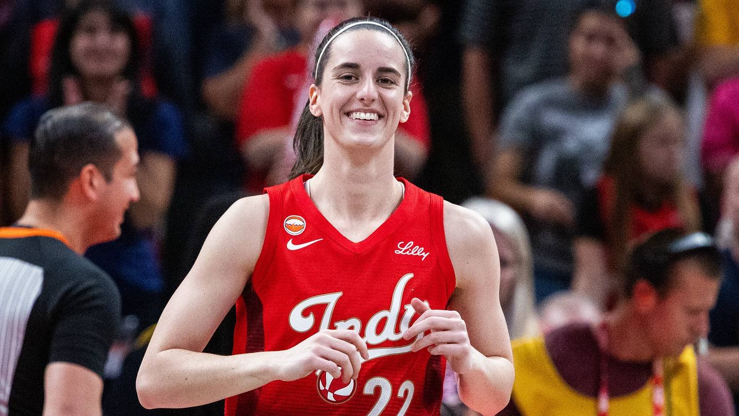 Aug 28, 2026; Indianapolis, Indiana, USA;  Indiana Fever guard Caitlin Clark (22) before the game against the Connecticut Sun at Gainbridge Fieldhouse.  Mandatory Credit: Trevor Ruszkowski-Imagn Images