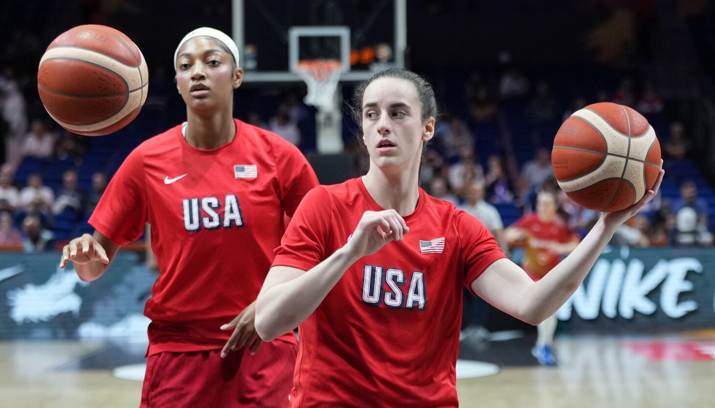Team USA's Angel Reese and Caitlin Clark are enjoying time as teammates
