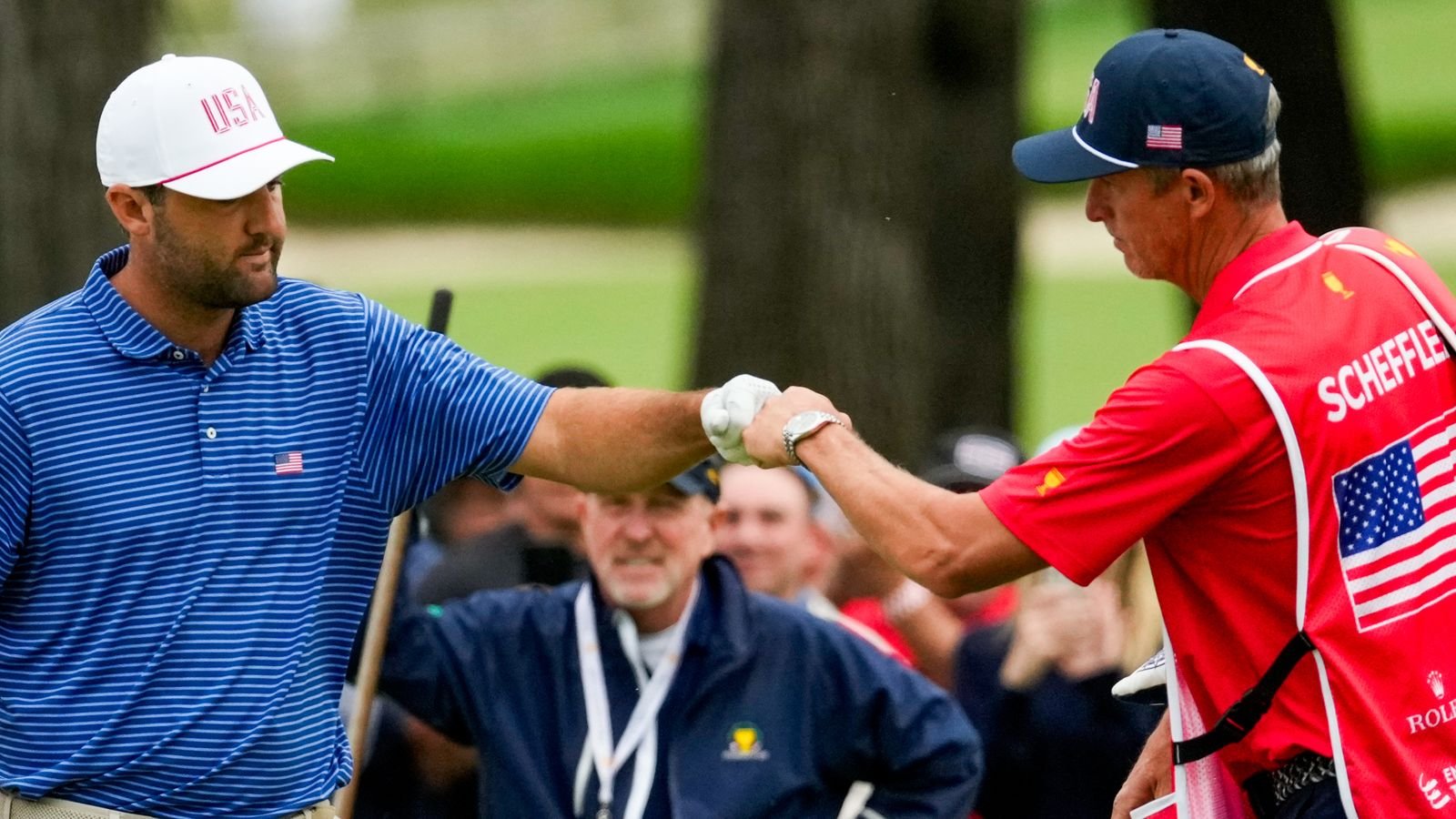 Scottie Scheffler partnered Sam Burns to a fourballs victory on the opening day