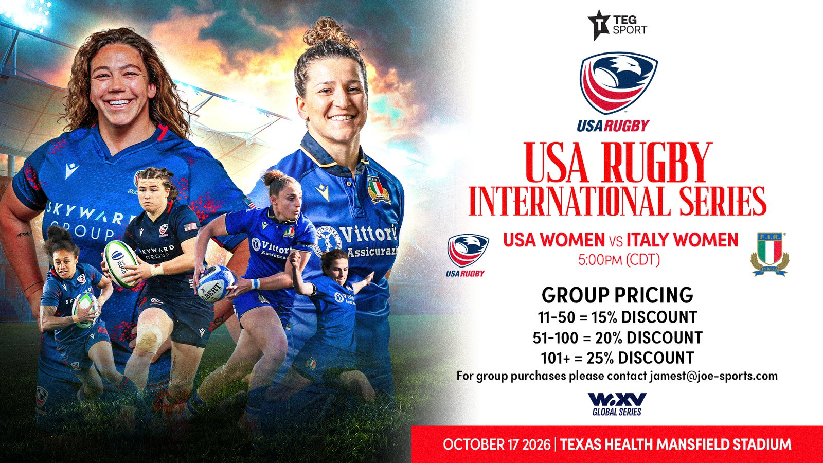 Take Your Team! Group Discounts for USA Matches in October