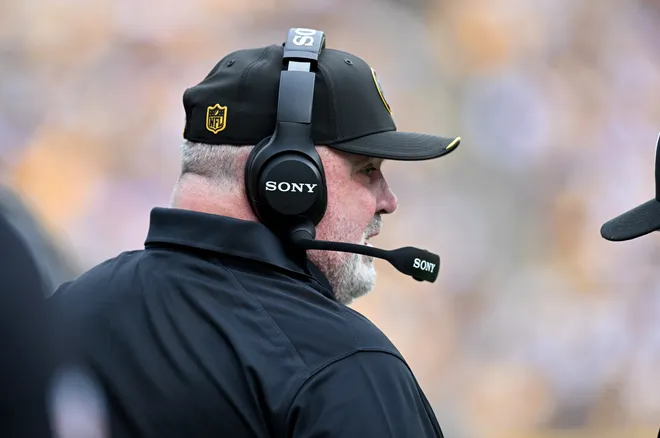 Sep 13, 2026; Pittsburgh, Pennsylvania, USA;  Pittsburgh Steelers head coach Mike McCarthy during the first quarter against the Atlanta Falcons at Acrisure Stadium.  Mandatory Credit: Barry Reeger-Imagn Images
