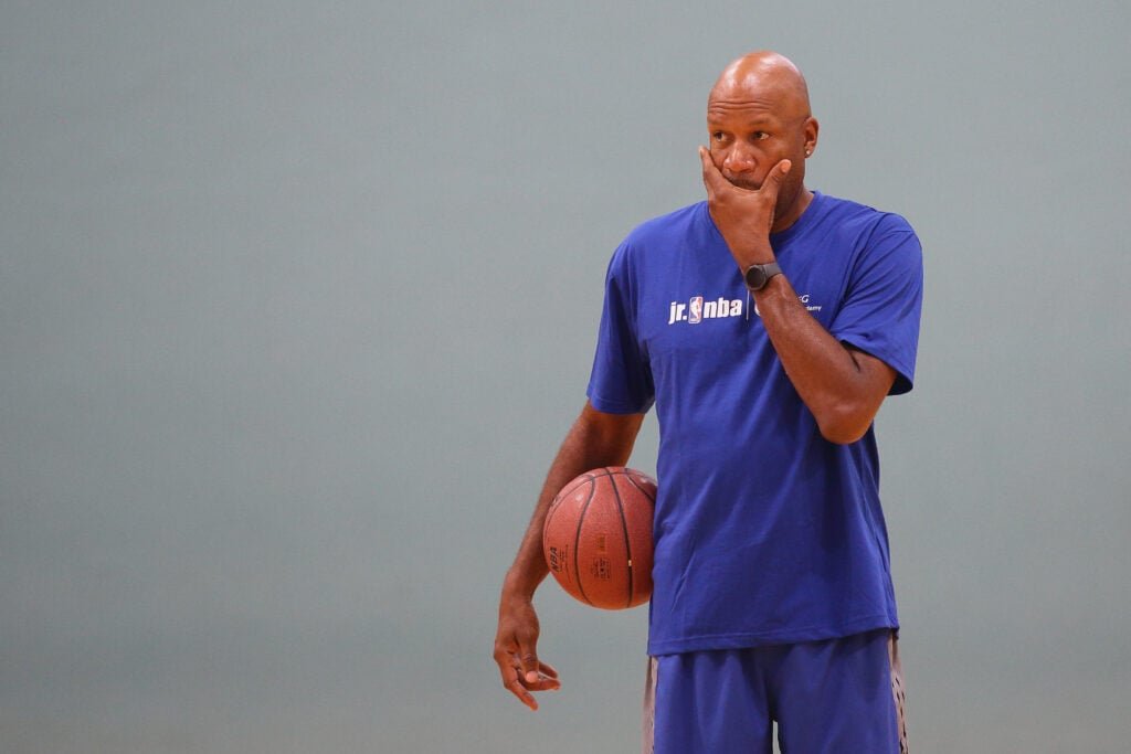 Ron Harper participates in Jr. NBA Singapore 2016 National Training Camp at OCBC Arena.